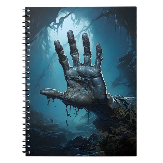 Cuaderno Mano zombi saliendo de la terrible Halloween (Frente)