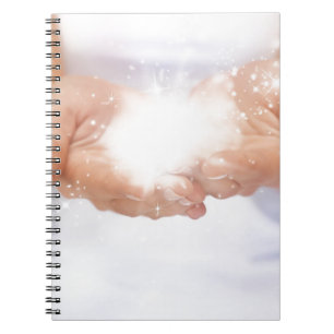 Cuaderno manos de curación de energía blanca reiki sanado
