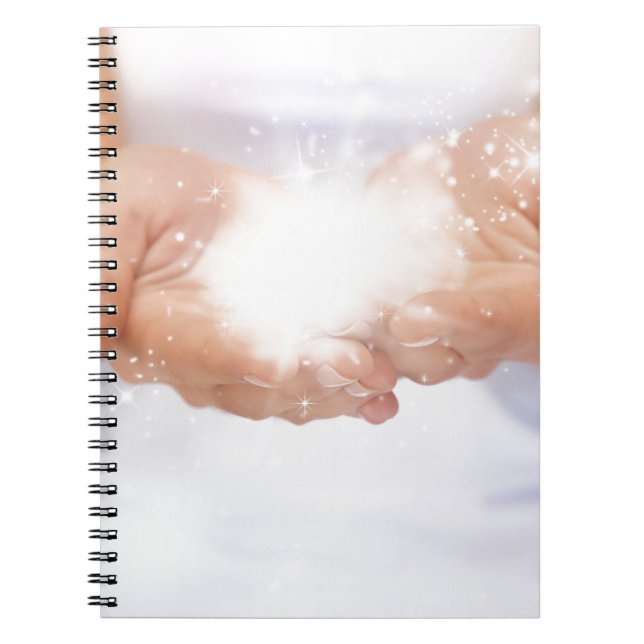 Cuaderno manos de curación de energía blanca reiki sanador  (Frente)