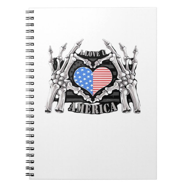 Cuaderno Manos de esqueleto de Estados Unidos (Frente)