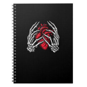 Cuaderno Manos de esqueleto sosteniendo disfraz de Hallowee