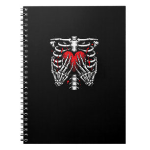Cuaderno Manos de esqueleto sosteniendo el corazón Hallowee