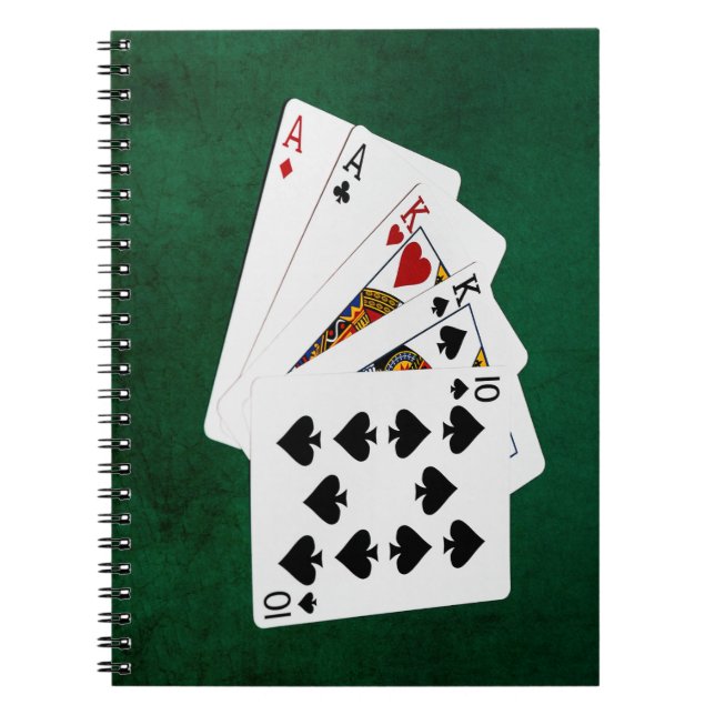 Cuaderno Manos de póquer - Dos pares - As, Rey (Frente)