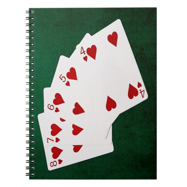 Cuaderno Manos de póquer - Flush recto - Corazón adecuado (Frente)
