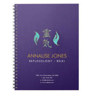 Cuaderno Manos de Reiki y símbolos curativos del oro