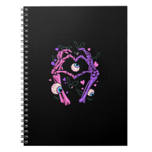 Cuaderno Manos del esqueleto del corazón - Gótico Pastel de