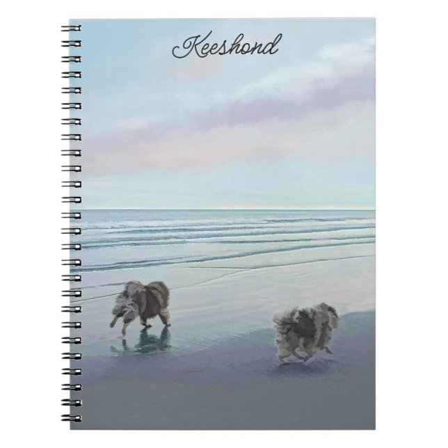 Cuaderno Manos en la pintura de perro en la costa (Frente)