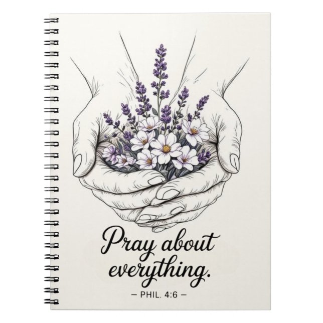 Cuaderno Manos en Oración con Lavanda - Diario Devocional (Frente)