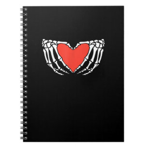 Cuaderno Manos esqueléticas formando corazón - Hallo gótico