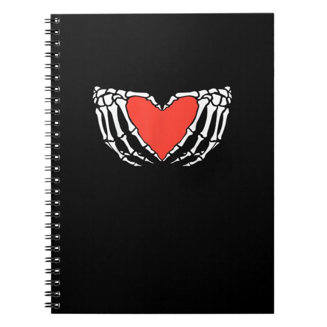 Cuaderno Manos esqueléticas formando corazón - Hallo gótico (Frente)