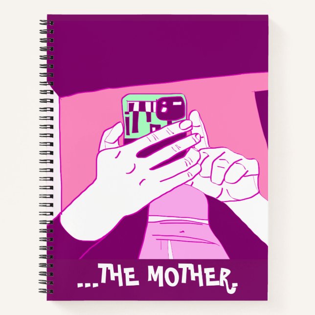 Cuaderno Manos móviles de la madre, mint. magenta blanco (Anverso)