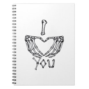 Cuaderno Manos Skeleton Haciendo Un Corazón