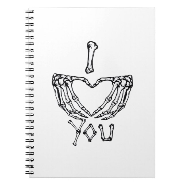Cuaderno Manos Skeleton Haciendo Un Corazón (Frente)