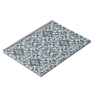 Cuaderno Manta con Estampado de Damasco Floral Azul
