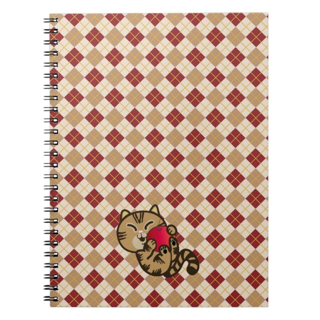Cuaderno manta de bebé para gatos y manzanas (Frente)