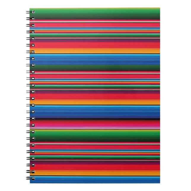 Cuaderno Manta tradicional mexicana roja Sarape Saltillo (Frente)