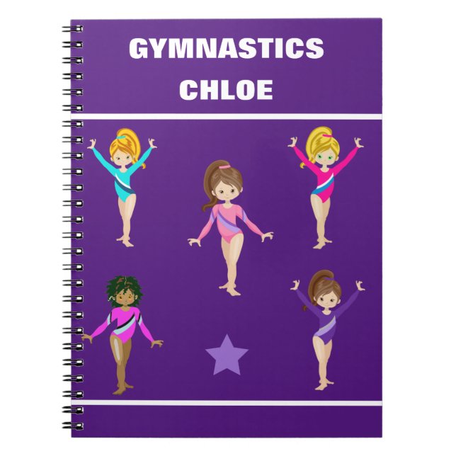 CUADERNO MANTAS DE GIMNASIA PERSONALIZADAS CON 5 GIMNASTAS (Frente)