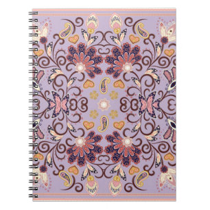 Cuaderno Manteles florales indios: adorable patrón pastel