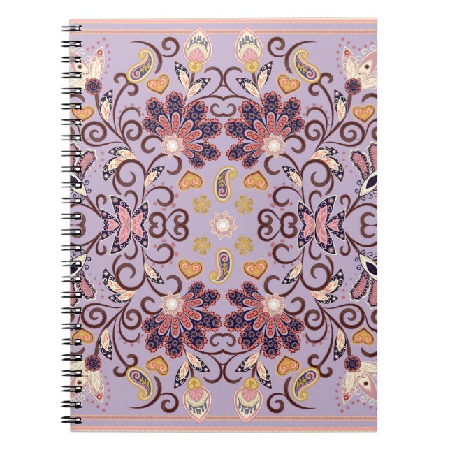 Cuaderno Manteles florales indios: adorable patrón pastel (Frente)