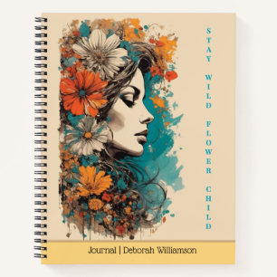 Cuaderno Mantén Flor Silvestre Infantil Retrato Floral Bo