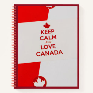 Cuaderno Mantén la Calma Ama Canadá Patriótica Hoja de Arce