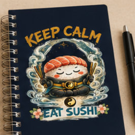 Cuaderno Mantén la Calma & Come Sushi – Zen Kawaii Sushi