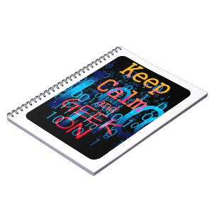 Cuaderno Mantén la Calma y el Geek en Código Binario