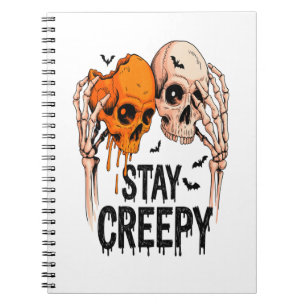 Cuaderno Mantén PNG espeluznante, Halloween de calavera ret