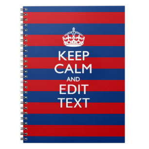 Cuaderno MANTENER CALMA Y su texto en franjas azules
