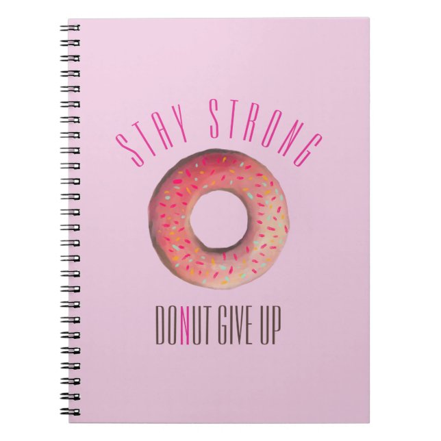 Cuaderno Mantener fuerte el ilustracion de donut (Frente)