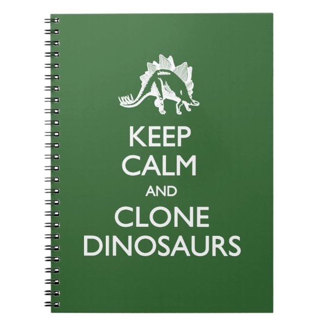 Cuaderno Mantener la calma de los dinosaurios de clon (Frente)