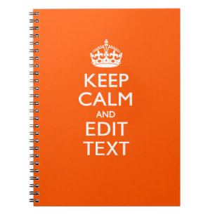Cuaderno Mantener la CALMA de su acento Naranja de texto