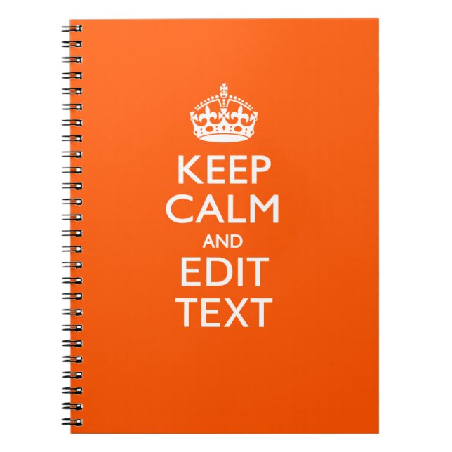 Cuaderno Mantener la CALMA de su acento Naranja de texto (Frente)