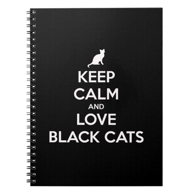 Cuaderno Mantener la calma y amar a los gatos negros (Frente)