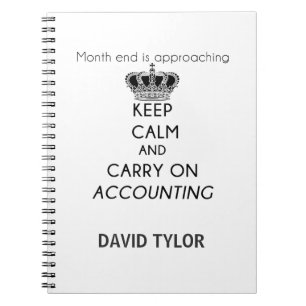 Cuaderno Mantener la calma y continuar con la contabilidad