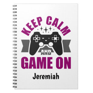 Cuaderno Mantener la calma y el juego en el portátil
