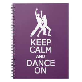 Cuaderno Mantener la calma y la danza en el portátil de col