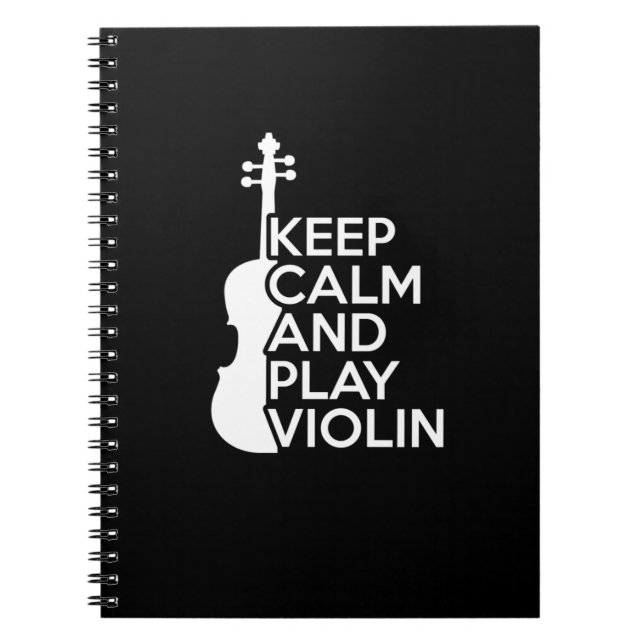 Cuaderno Mantener la calma y reproducir violín (Frente)