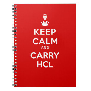 Cuaderno Mantener la calma y transportar HCl