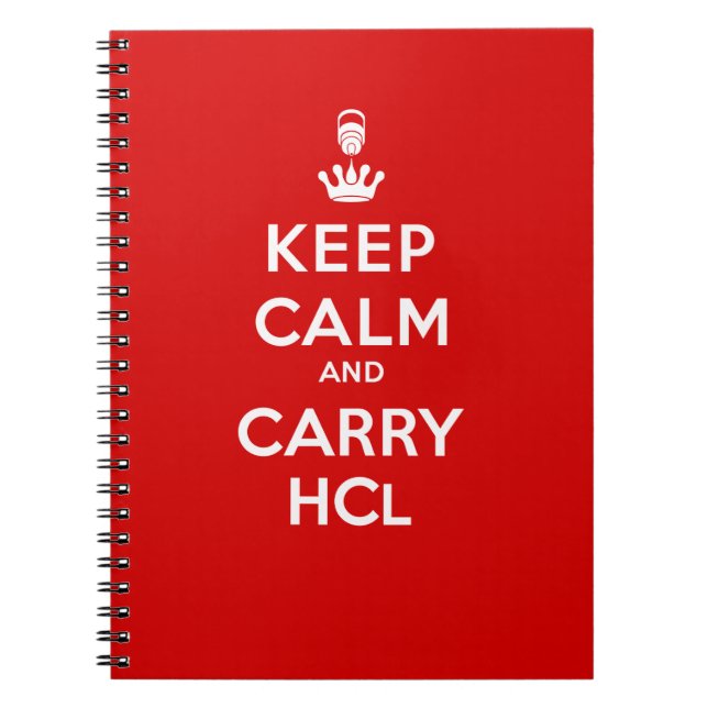 Cuaderno Mantener la calma y transportar HCl (Frente)