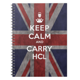 Cuaderno Mantener la calma y transportar HCl (versión de Un