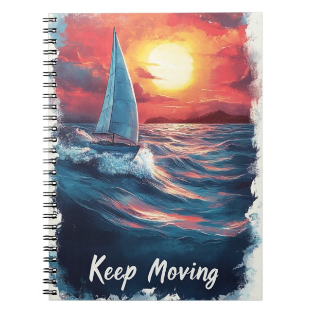 Cuaderno Mantener la cubierta del asiento del velero en mov (Frente)