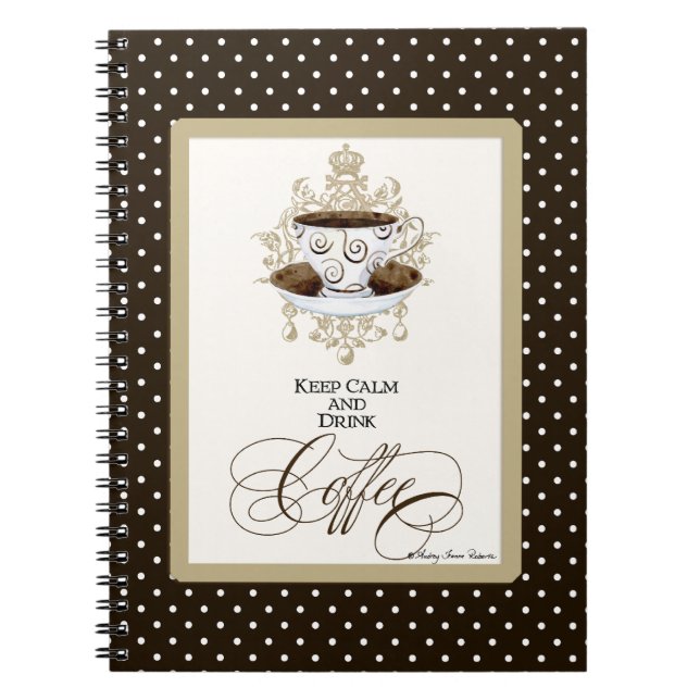 Cuaderno Mantenga café tranquilo y de la bebida - arte (Frente)