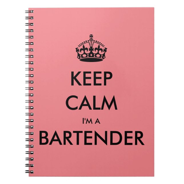 CUADERNO MANTENGA CALMA, SOY BARTENDER (Frente)