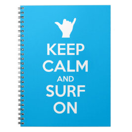 Cuaderno Mantenga la calma y el surf en