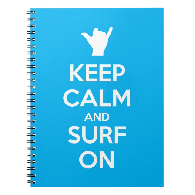 Cuaderno Mantenga la calma y el surf en (Frente)