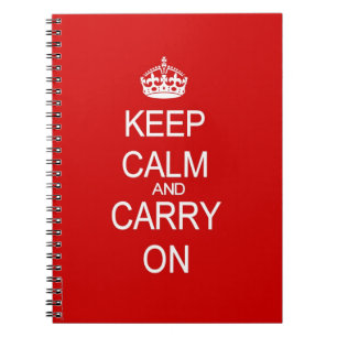 Cuaderno Mantenga tranquilo y continúe el rojo del vintage