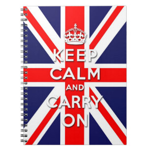 Cuaderno mantenga tranquilo y continúe la bandera de Union