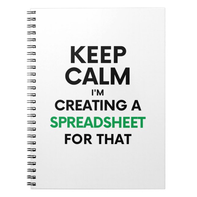 Cuaderno Mantengan la calma, estoy creando una hoja de cálc (Frente)