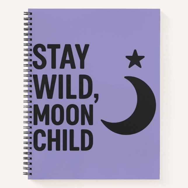Cuaderno Manténganse salvajes, niños lunares - Cita Minimal (Anverso)